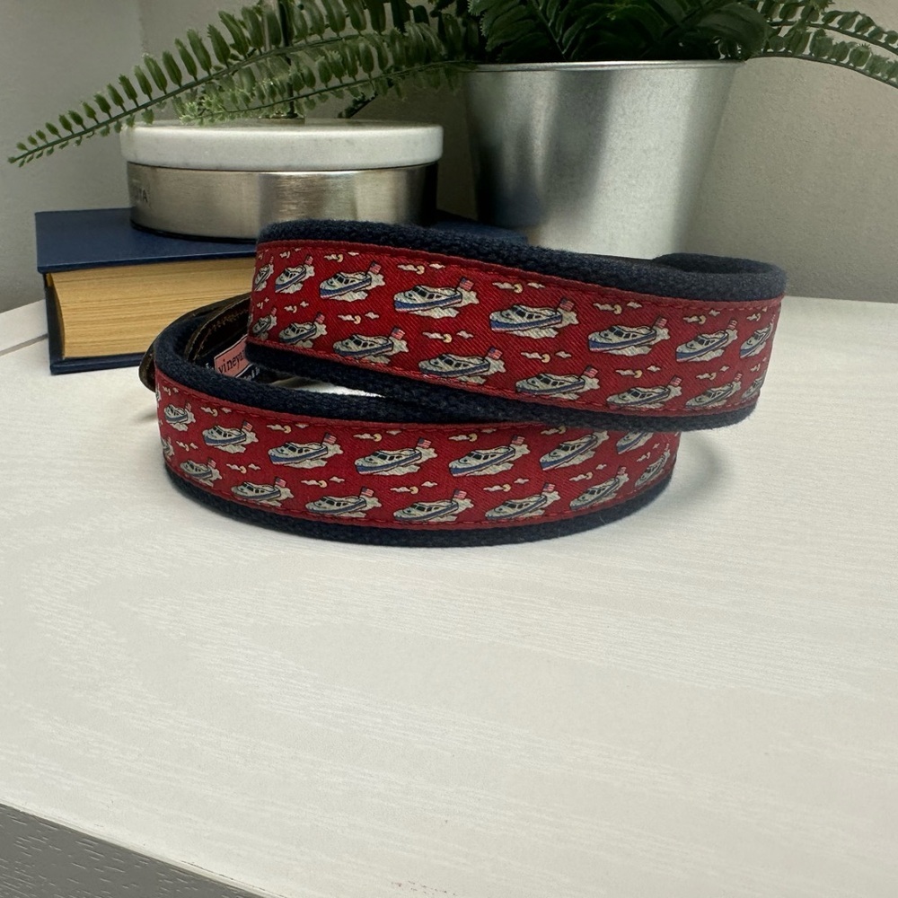 Vineyard Vines Speed Boat Canvas Club Belt Size 32 - Picture 3 of 5
